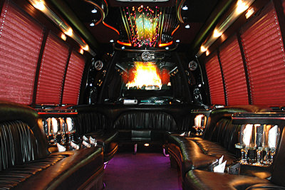 party bus rental tv screens